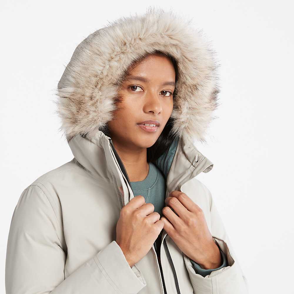 Light Grey Women's Timberland Down-Free Parka Jackets | Israel-0698341