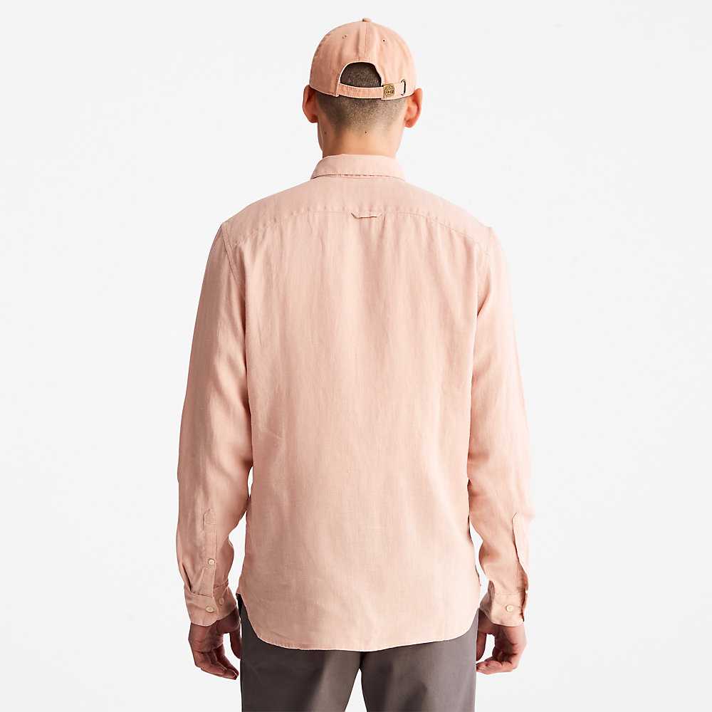 Light Pink Men's Timberland Mill River Shirts | Israel-3127450