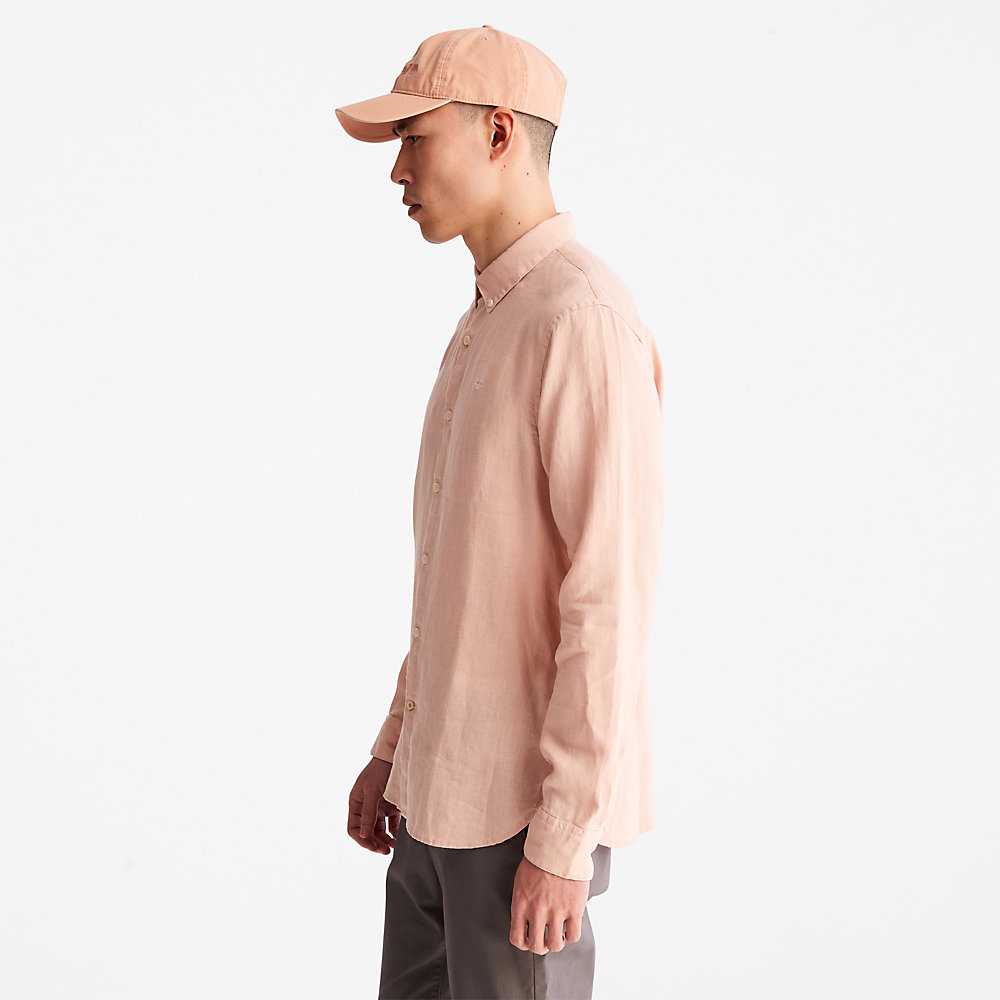 Light Pink Men's Timberland Mill River Shirts | Israel-3127450