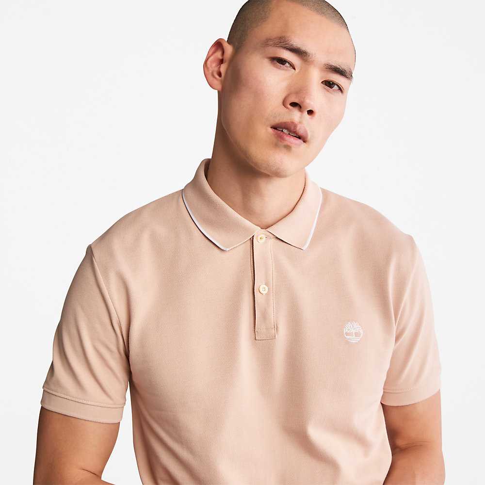 Light Pink Men's Timberland Millers River Polo Shirts | Israel-2476853