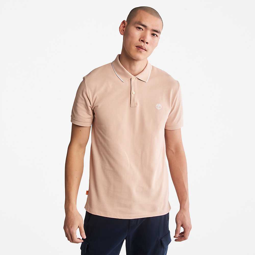 Light Pink Men\'s Timberland Millers River Polo Shirts | Israel-2476853