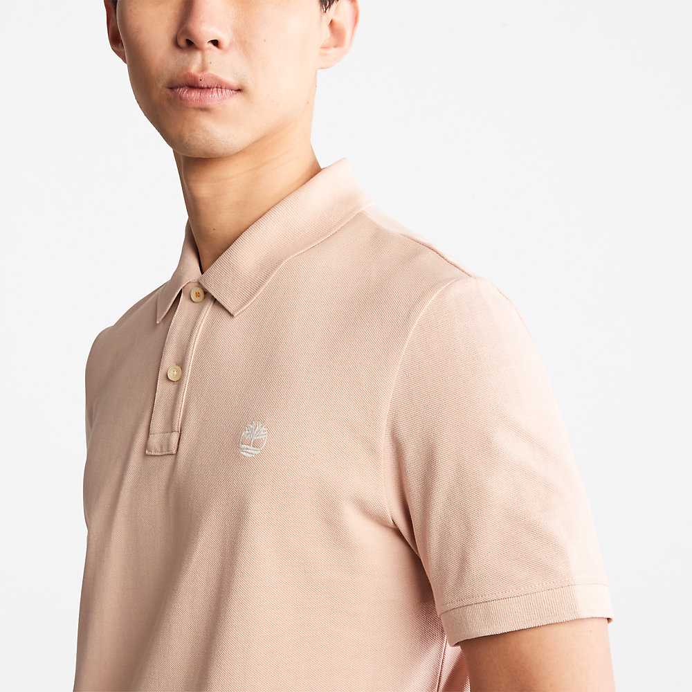 Light Pink Men's Timberland Millers River Polo Shirts | Israel-6429780