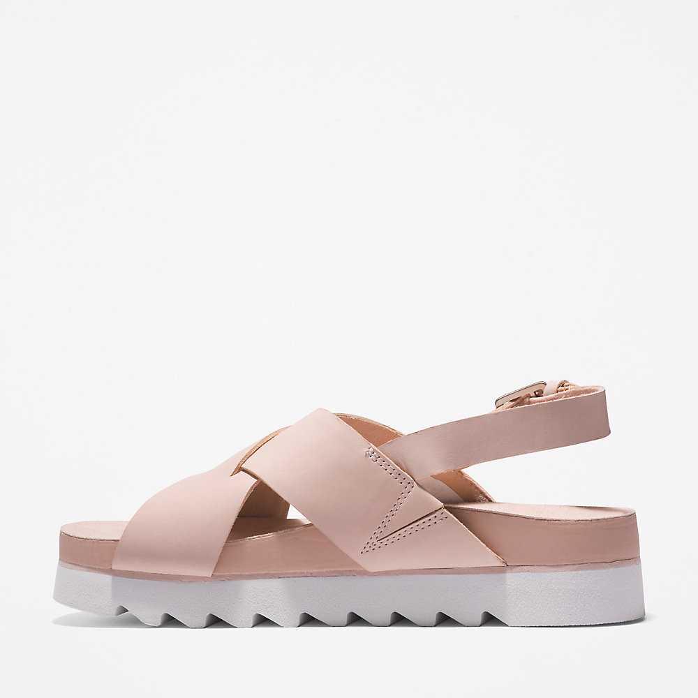 Light Pink Women's Timberland Santa Monica Sunrise Sandals | Israel-5413297