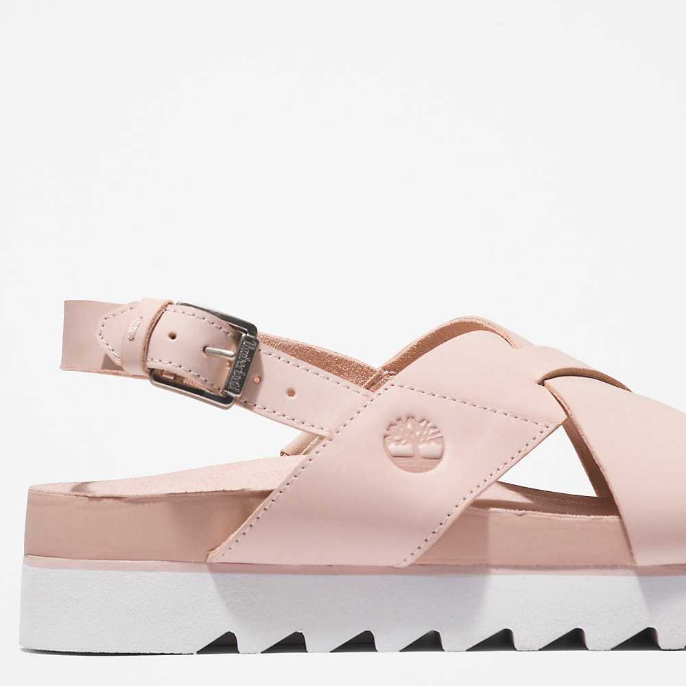 Light Pink Women's Timberland Santa Monica Sunrise Sandals | Israel-5413297