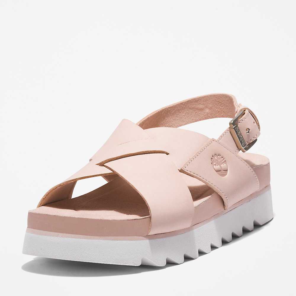 Light Pink Women's Timberland Santa Monica Sunrise Sandals | Israel-5413297