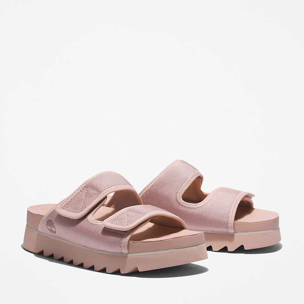 Light Pink Women's Timberland Santa Monica Sunrise Sandals | Israel-6059821