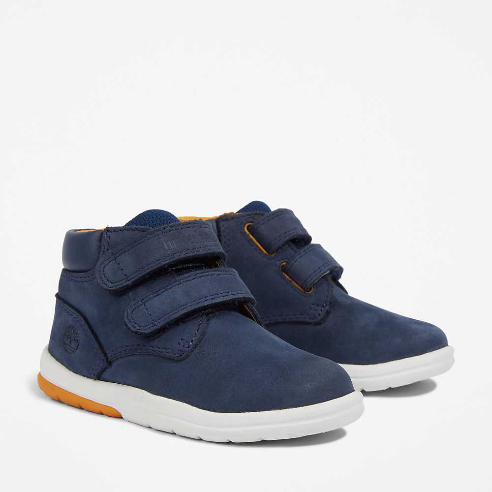 Navy Kids' Timberland Tracks Velcro Chukka Boots | Israel-4219560