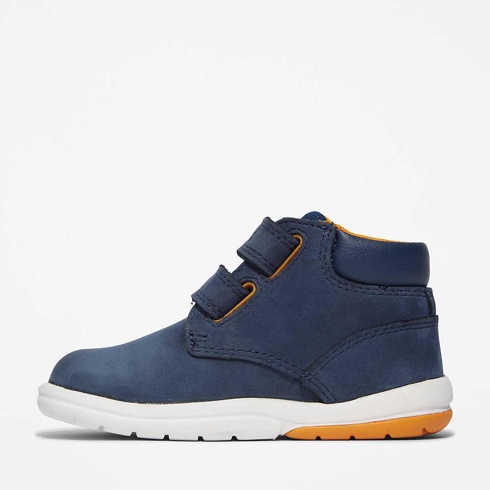 Navy Kids' Timberland Tracks Velcro Chukka Boots | Israel-4219560