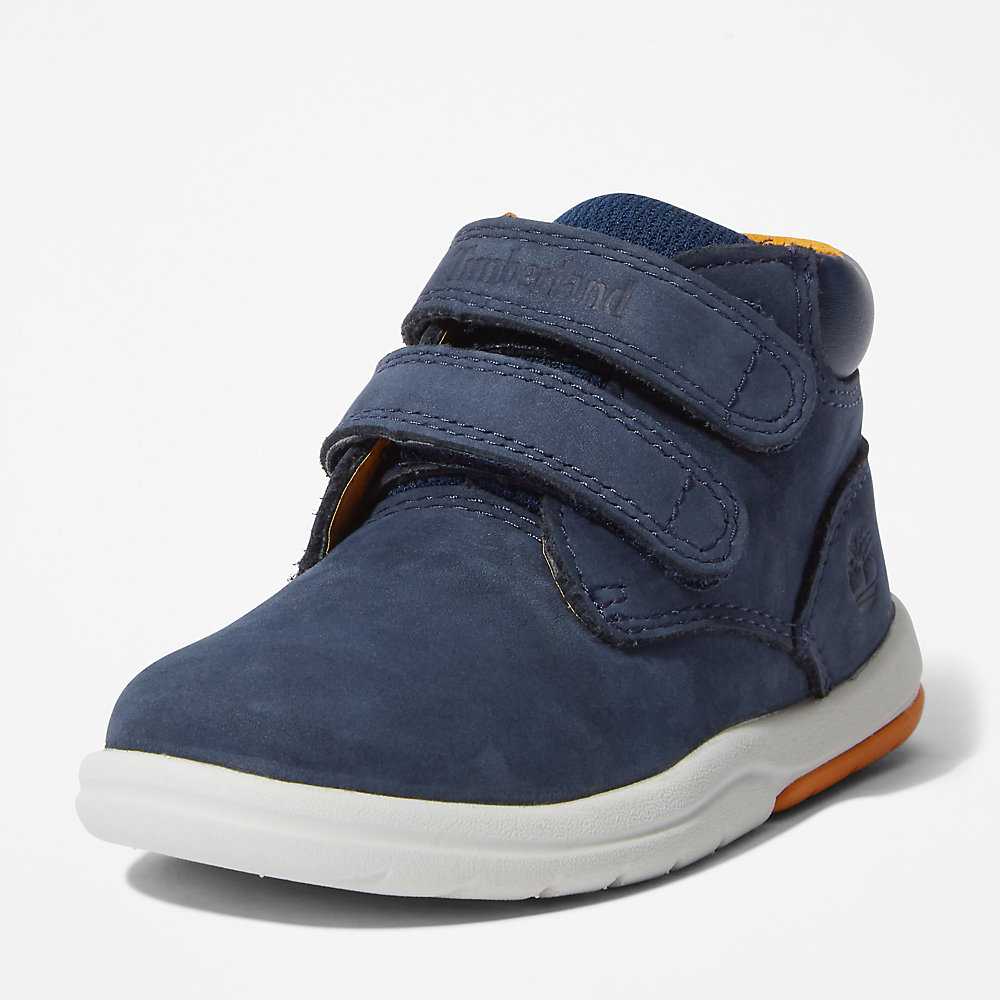 Navy Kids' Timberland Tracks Velcro Chukka Boots | Israel-4219560