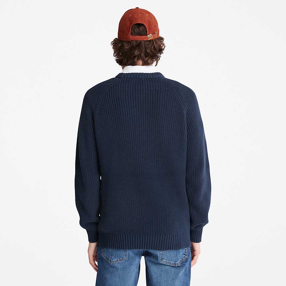 Navy Men's Timberland Beards Brook Sweaters | Israel-0184297