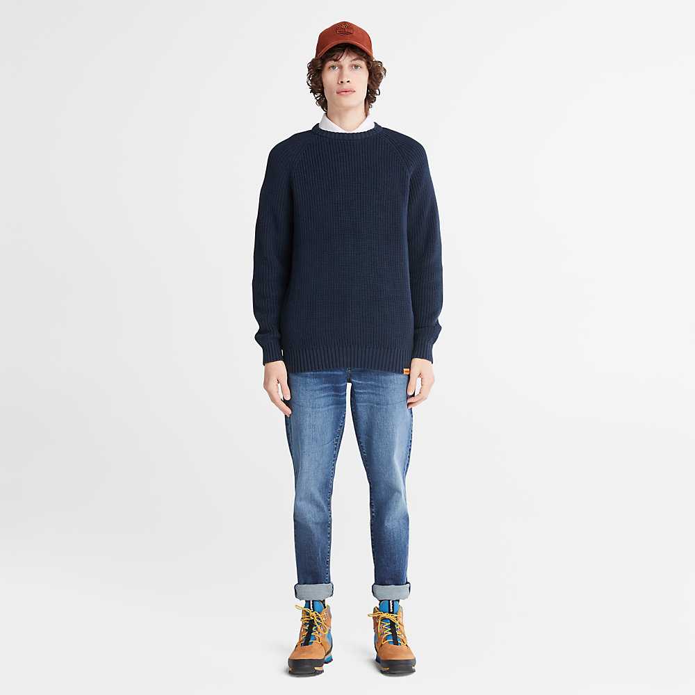 Navy Men's Timberland Beards Brook Sweaters | Israel-0184297