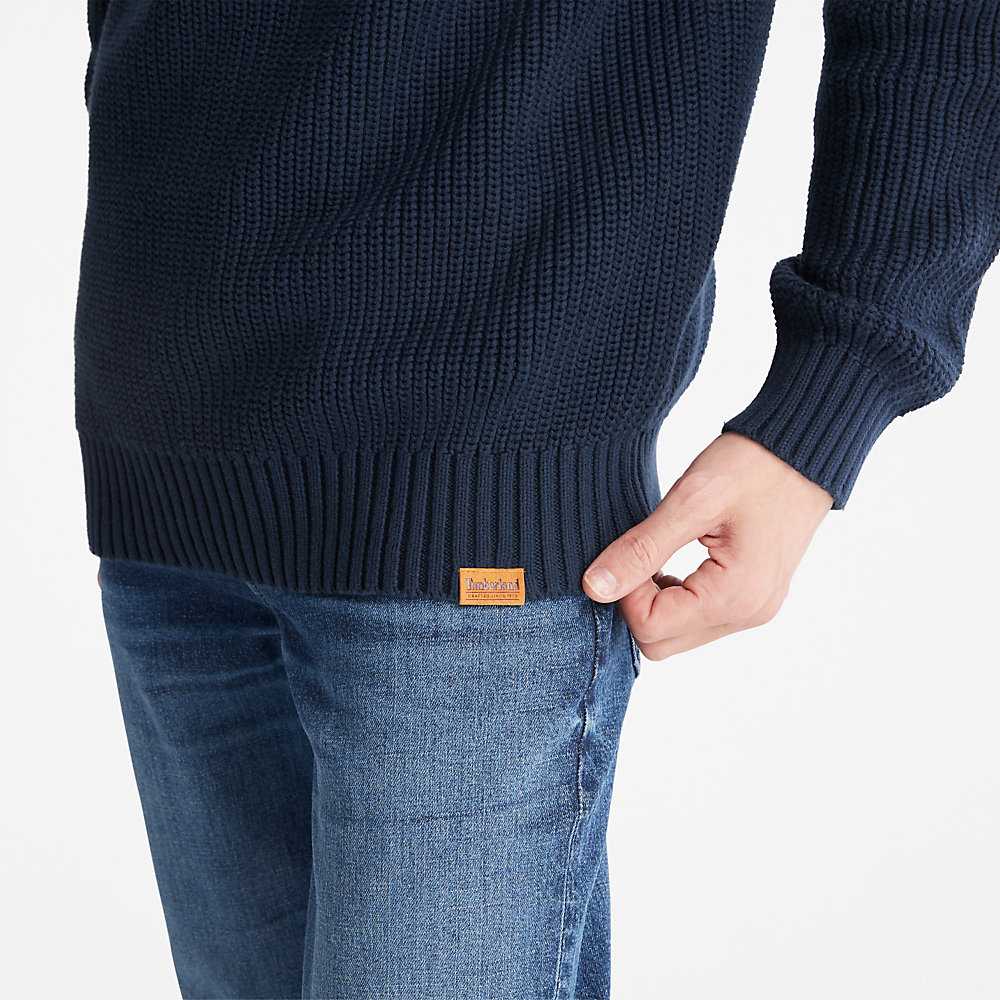 Navy Men's Timberland Beards Brook Sweaters | Israel-0184297