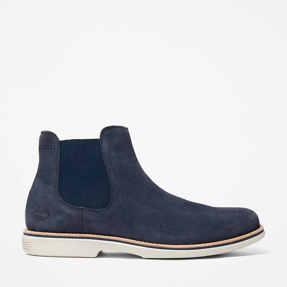 Navy Men\'s Timberland City Groove Chelsea Boots | Israel-6295813