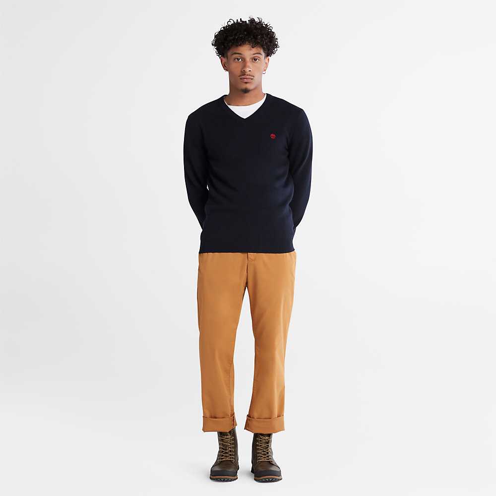 Navy Men's Timberland Cohas Sweaters | Israel-7248095