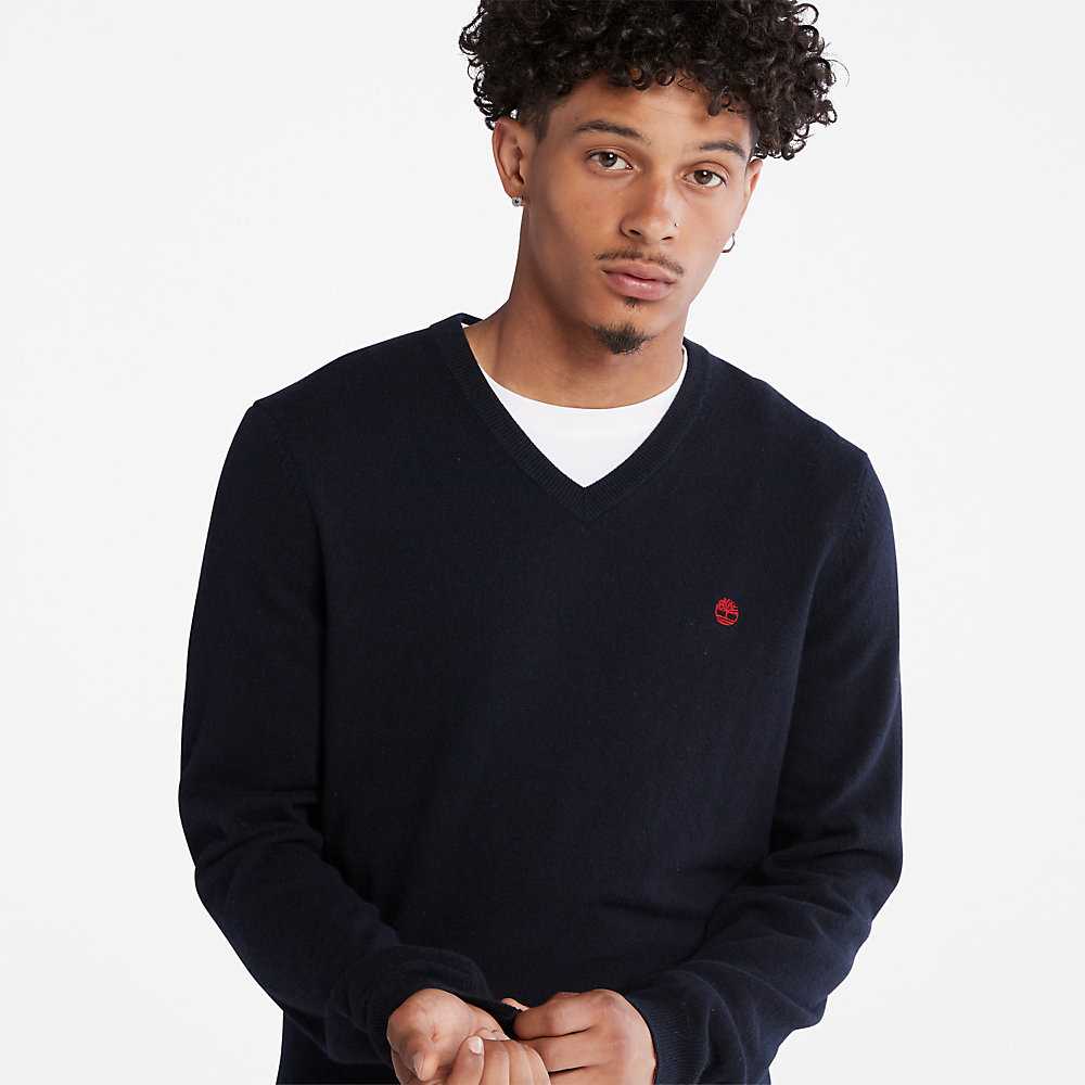 Navy Men's Timberland Cohas Sweaters | Israel-7248095