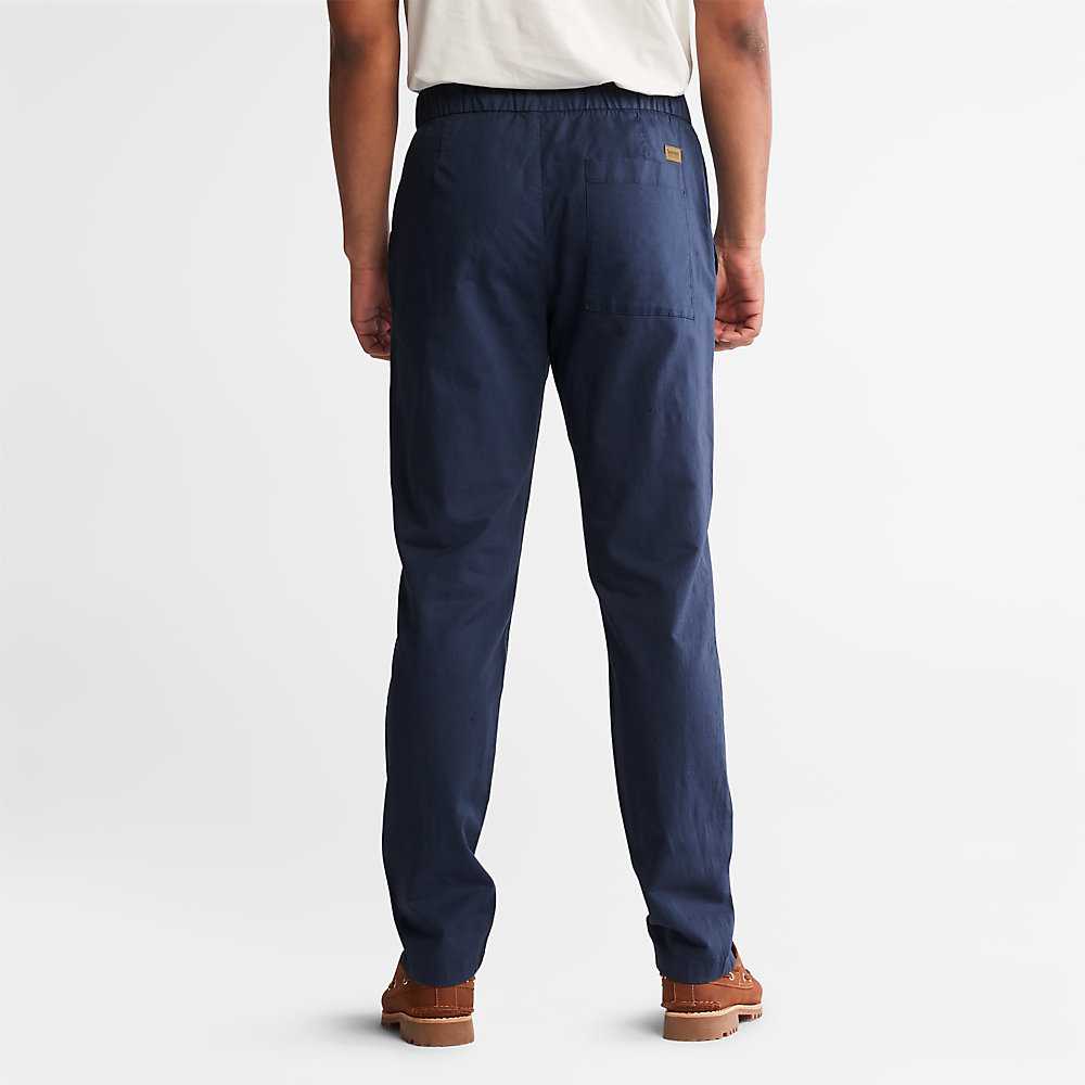 Navy Men's Timberland Cotton Jogger | Israel-9135086