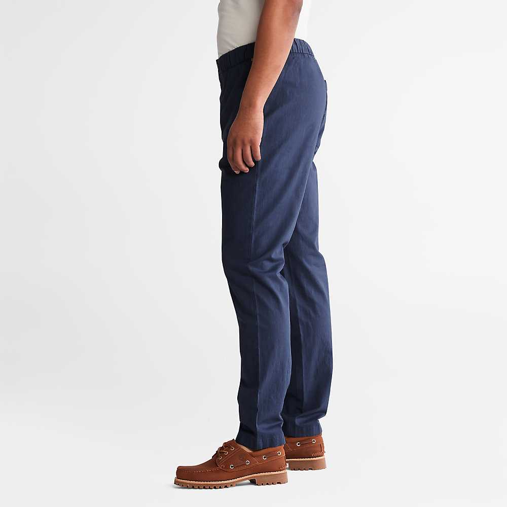 Navy Men's Timberland Cotton Jogger | Israel-9135086