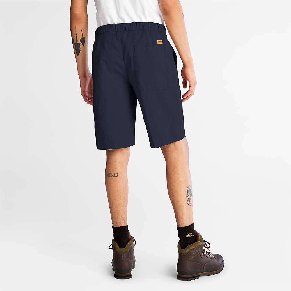 Navy Men's Timberland Cotton Shorts | Israel-6102379