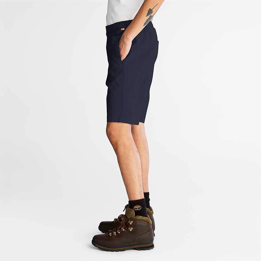 Navy Men's Timberland Cotton Shorts | Israel-6102379