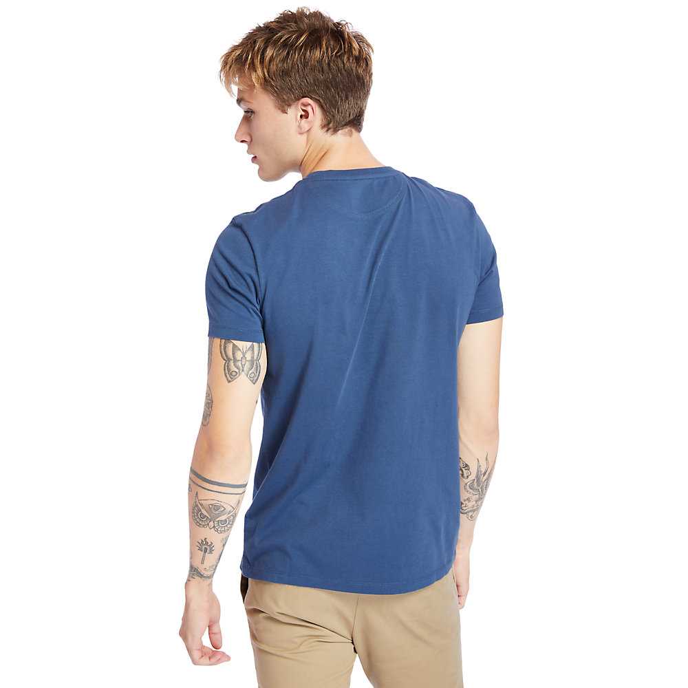 Navy Men's Timberland Dunstan River T Shirts | Israel-5762903