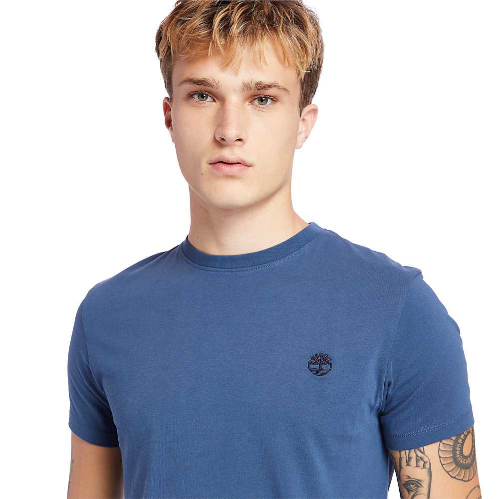 Navy Men's Timberland Dunstan River T Shirts | Israel-5762903