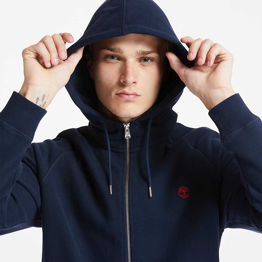 Navy Men's Timberland Exeter River Hoodie | Israel-1954327