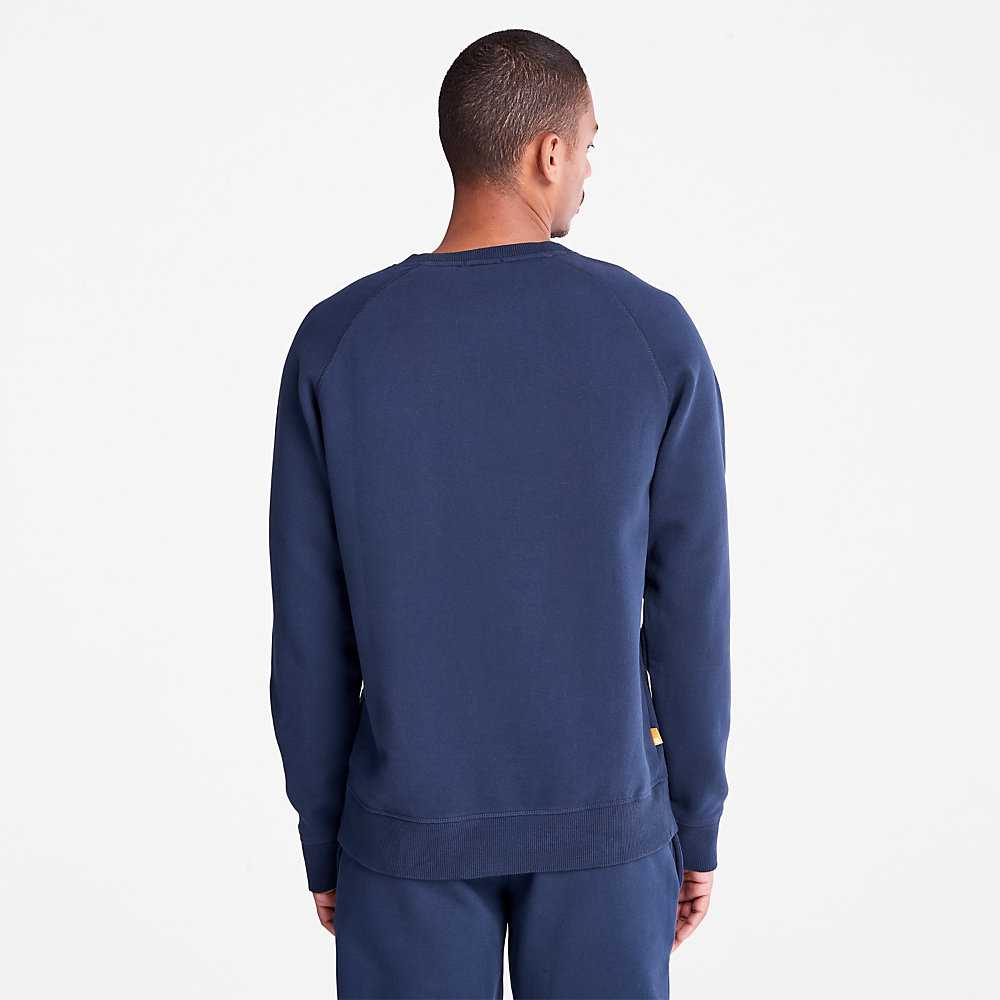 Navy Men's Timberland Exeter River Sweatshirt | Israel-1527489