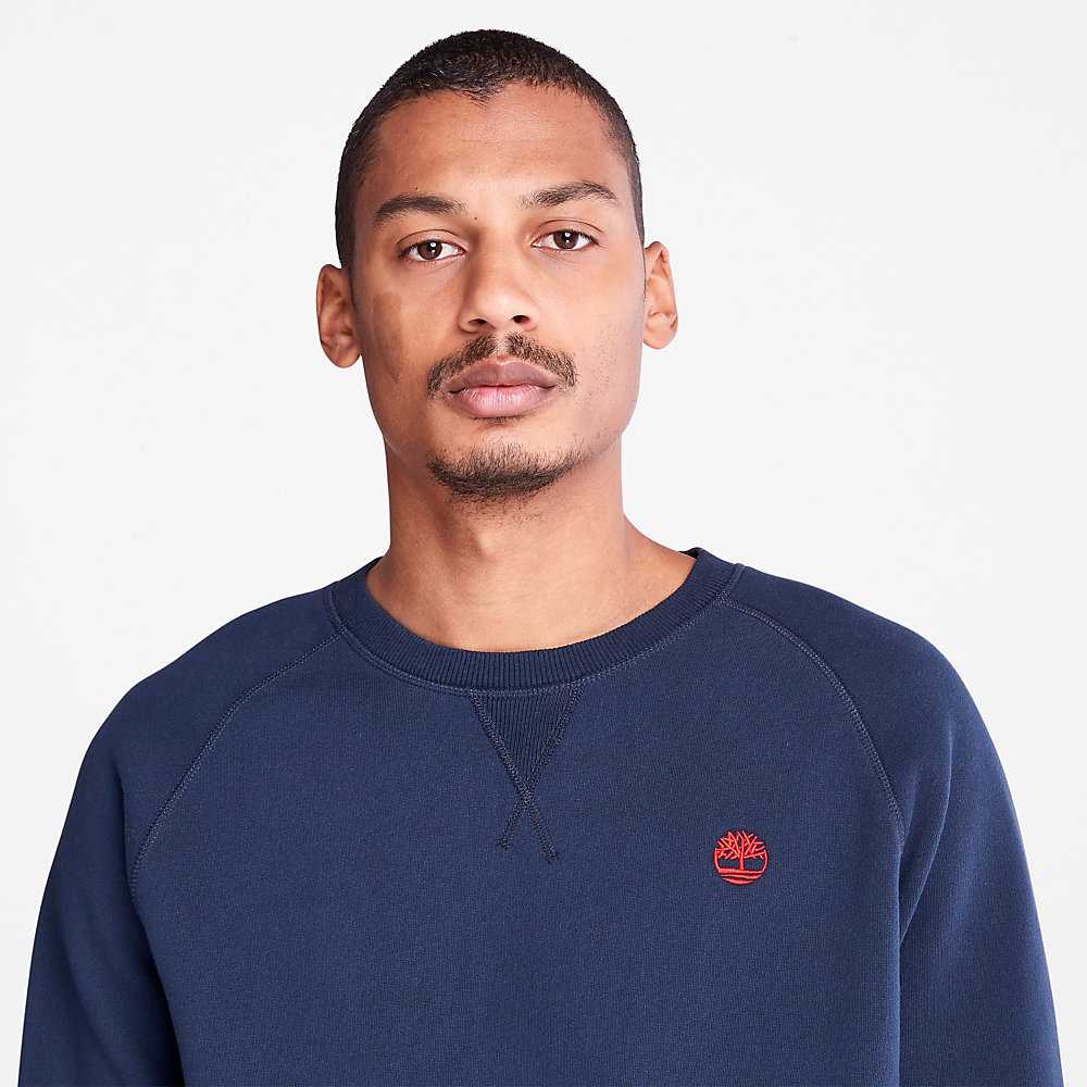 Navy Men's Timberland Exeter River Sweatshirt | Israel-1527489