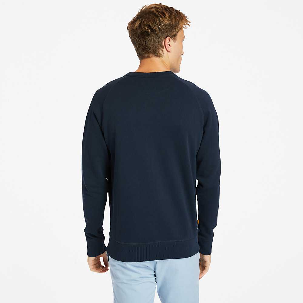 Navy Men's Timberland Exeter River Sweatshirt | Israel-5764318