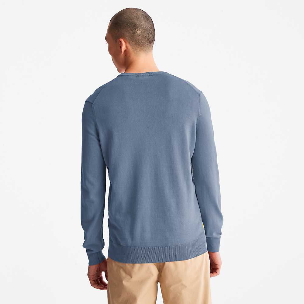 Navy Men's Timberland Garment-Dyed Sweatshirt | Israel-3874051