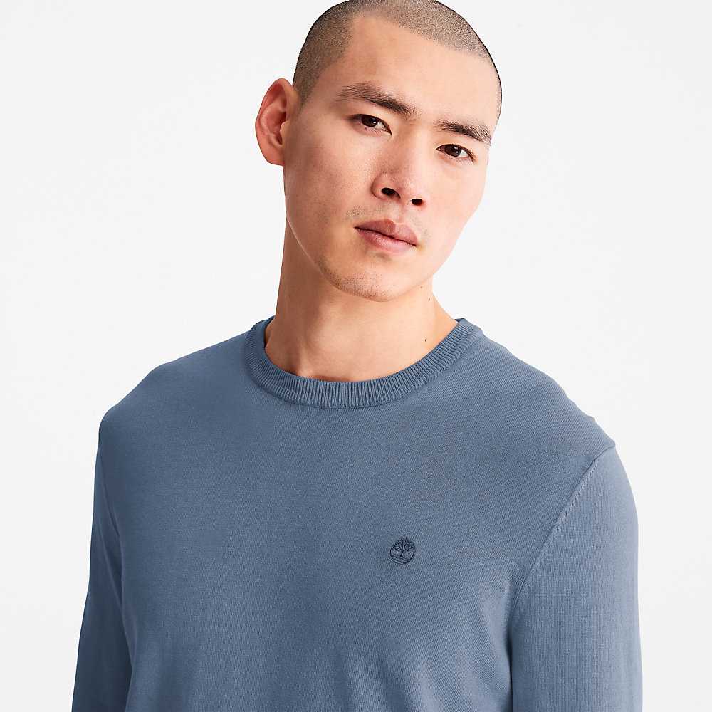 Navy Men's Timberland Garment-Dyed Sweatshirt | Israel-3874051