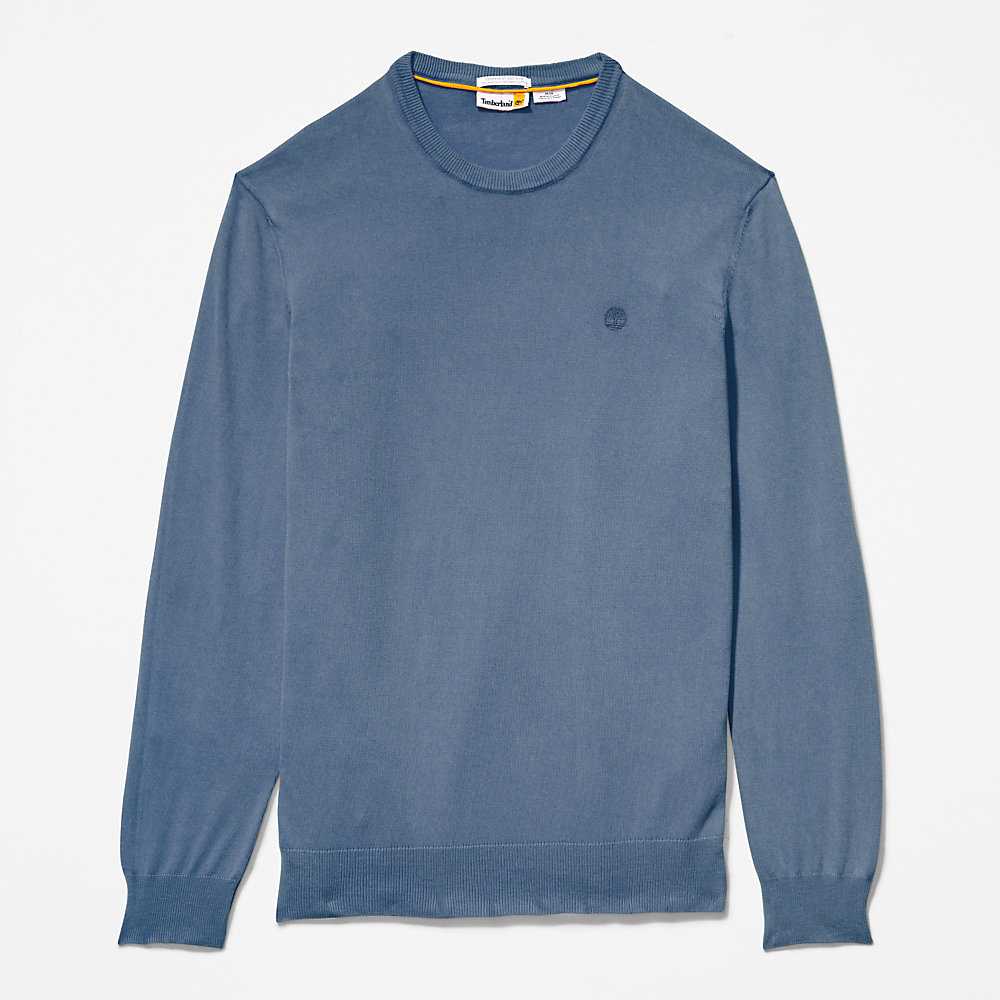 Navy Men's Timberland Garment-Dyed Sweatshirt | Israel-3874051