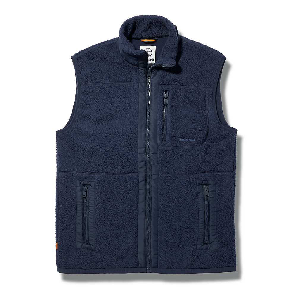 Navy Men's Timberland High-pile Vest | Israel-2470983