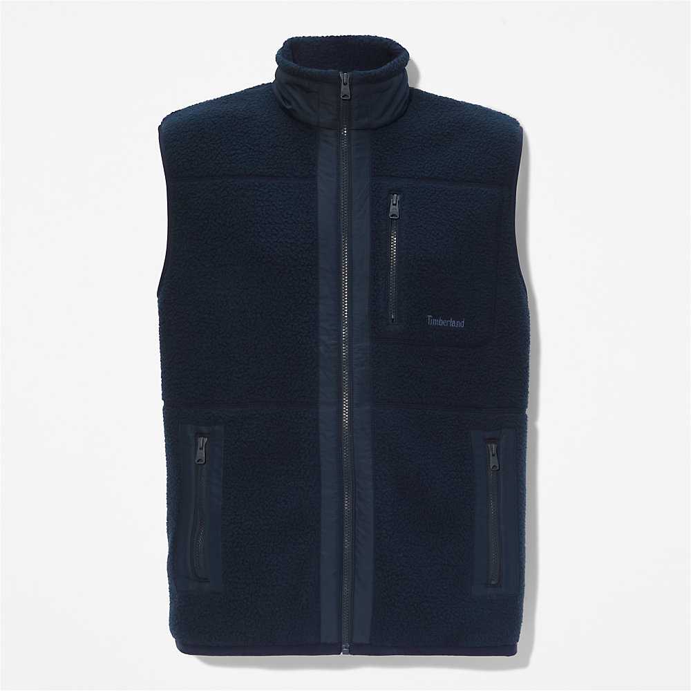 Navy Men's Timberland High-pile Vest | Israel-2470983