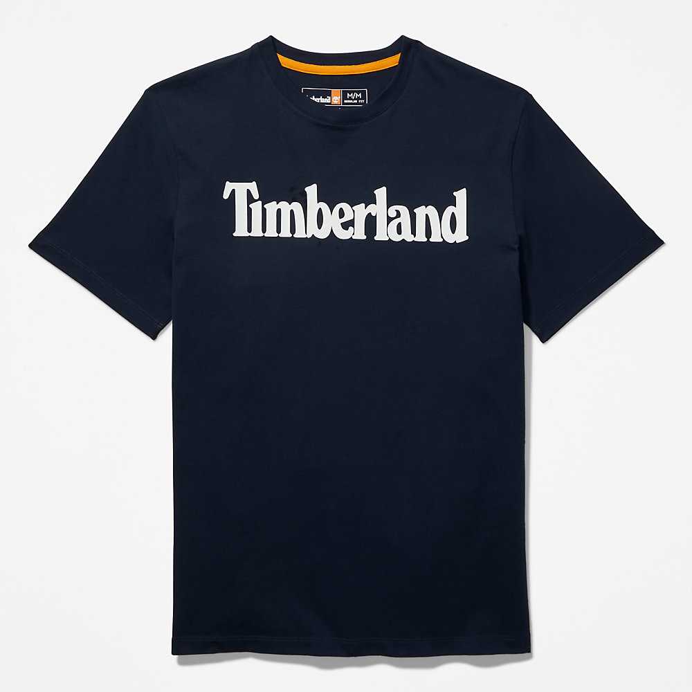 Navy Men's Timberland Kennebec River T Shirts | Israel-3614098