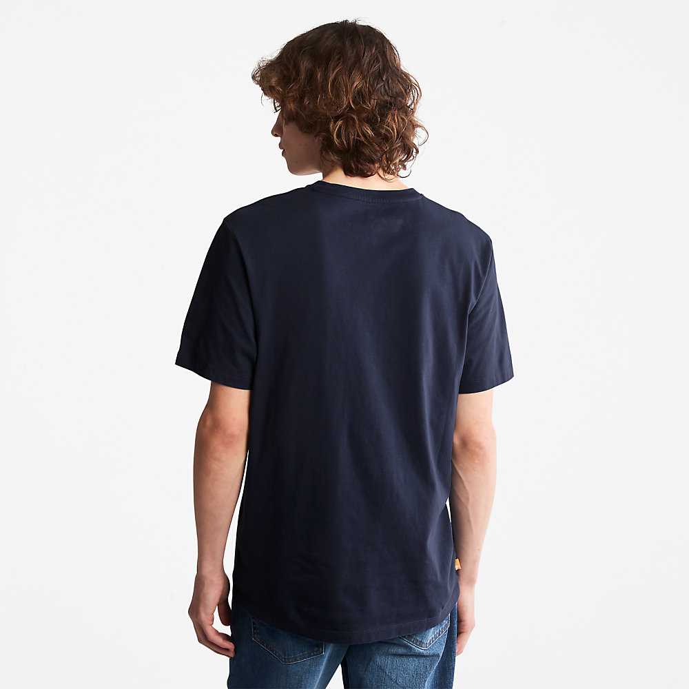 Navy Men's Timberland Kennebec River T Shirts | Israel-6210534