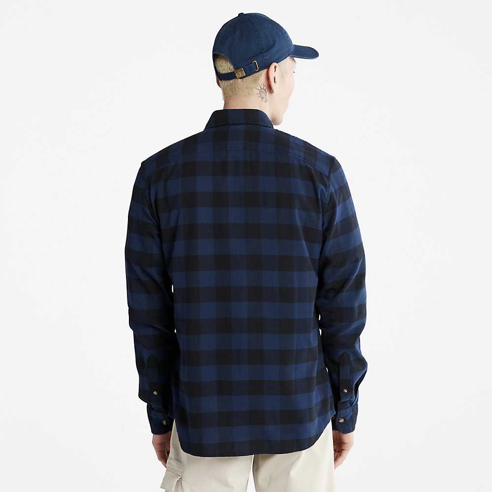 Navy Men's Timberland Mascoma River Check Shirt | Israel-8937245