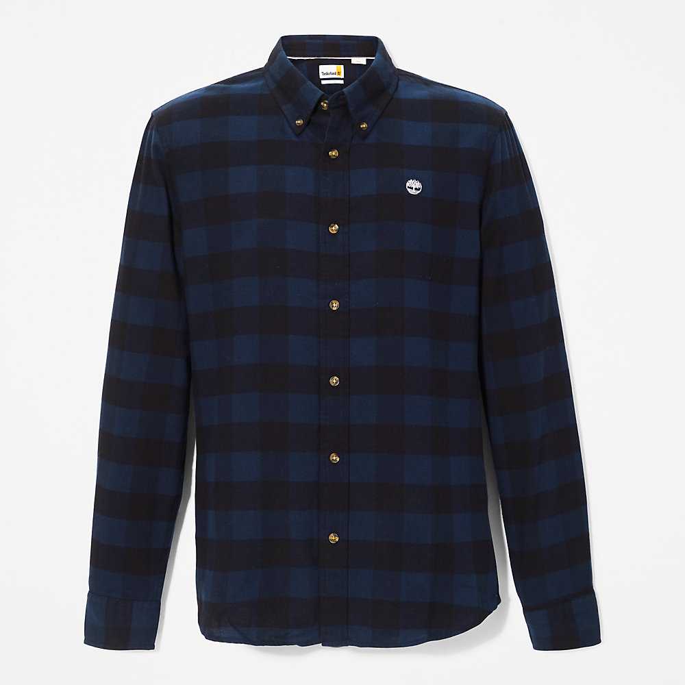 Navy Men's Timberland Mascoma River Check Shirt | Israel-8937245