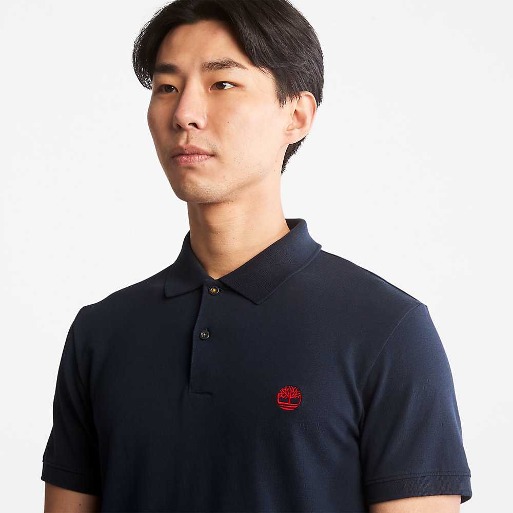 Navy Men's Timberland Merrymeeting River Polo Shirts | Israel-0678413