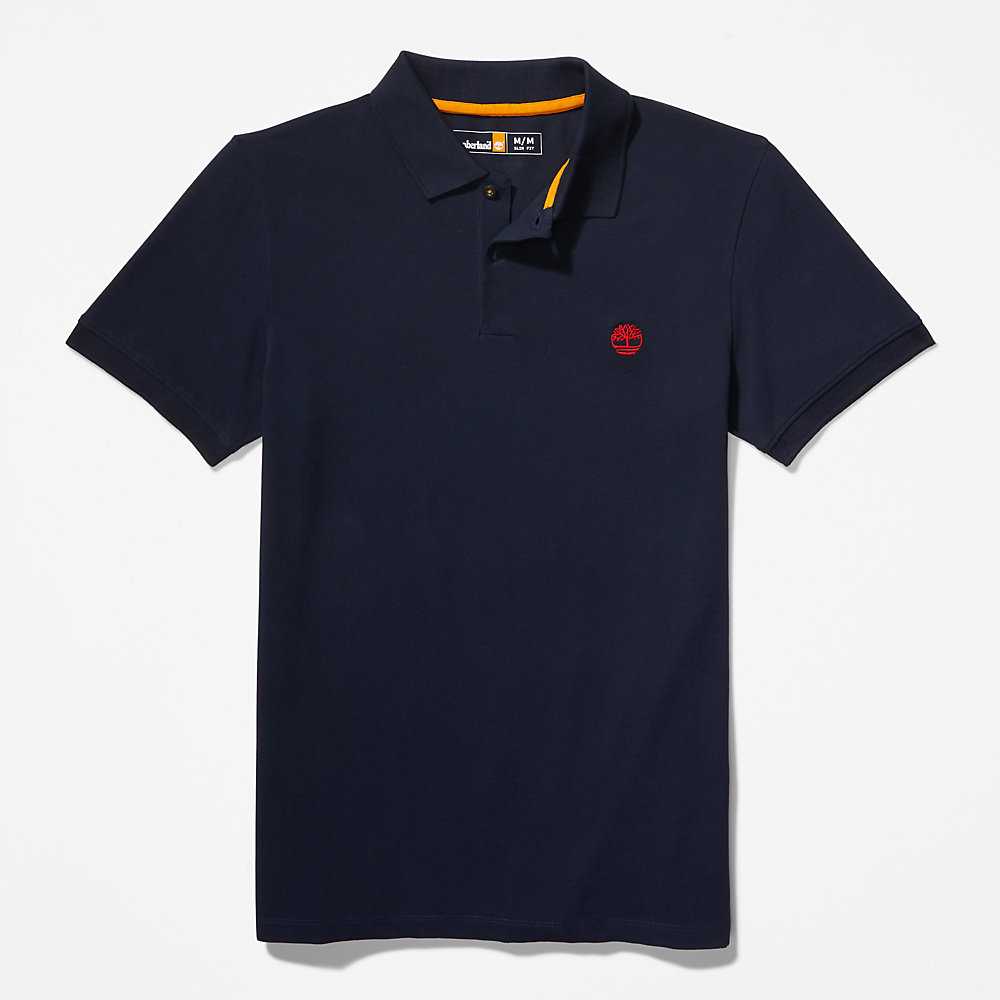 Navy Men's Timberland Merrymeeting River Polo Shirts | Israel-0678413