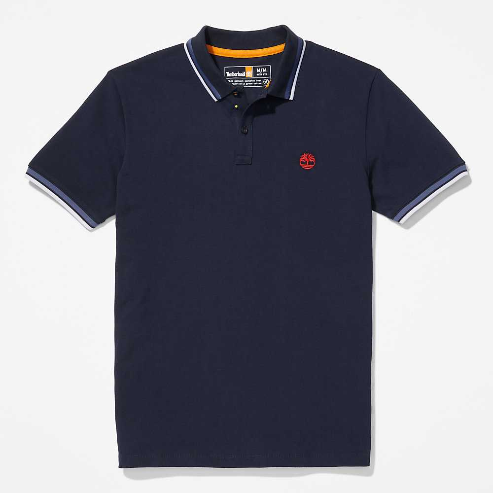 Navy Men's Timberland Millers River Polo Shirts | Israel-0354196