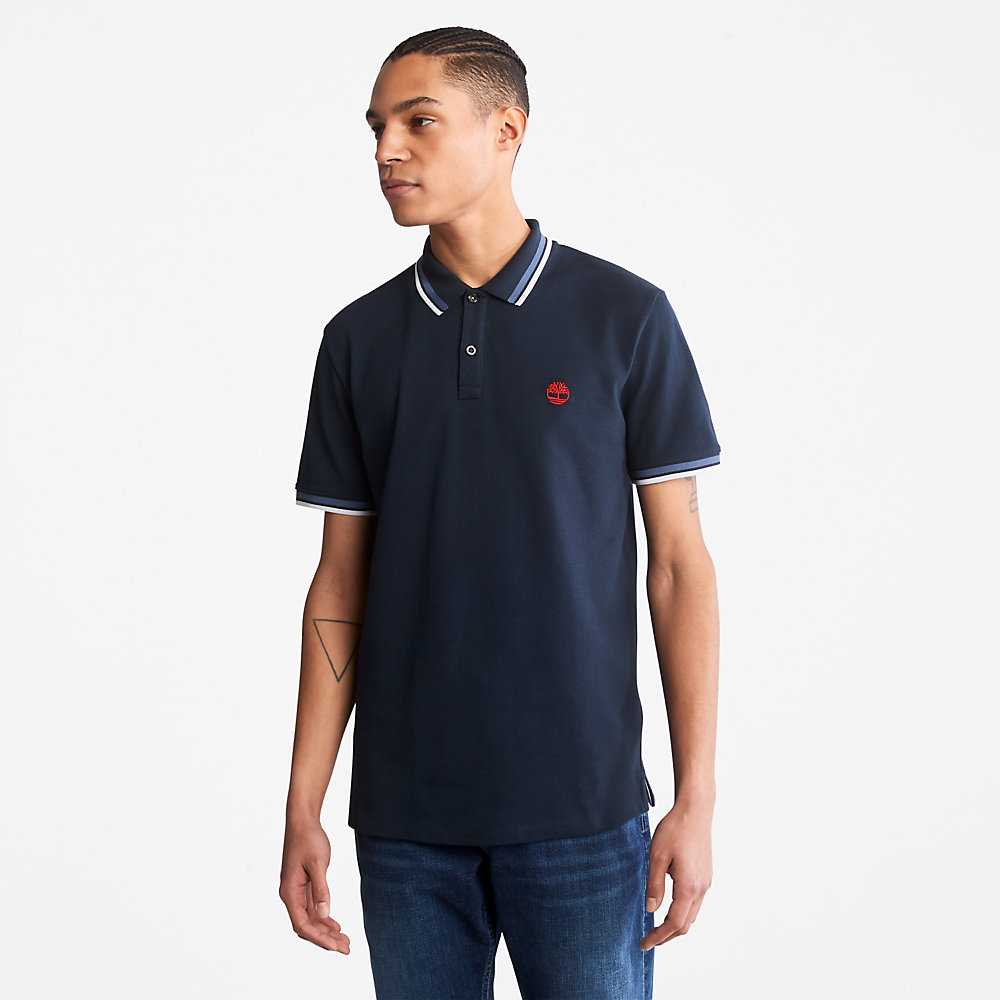 Navy Men\'s Timberland Millers River Polo Shirts | Israel-0354196