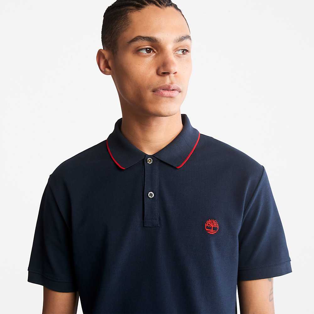 Navy Men's Timberland Millers River Polo Shirts | Israel-6304927