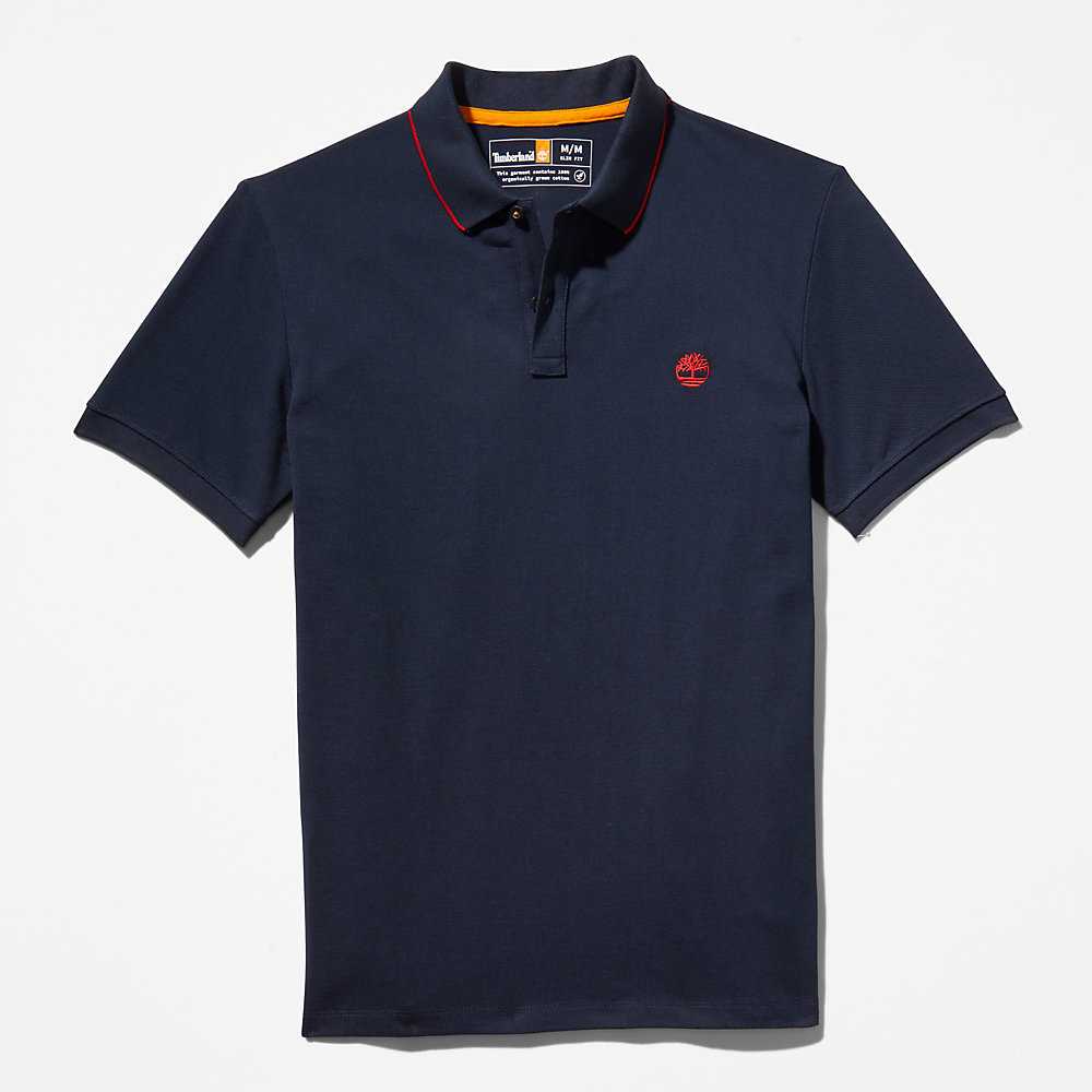 Navy Men's Timberland Millers River Polo Shirts | Israel-6304927