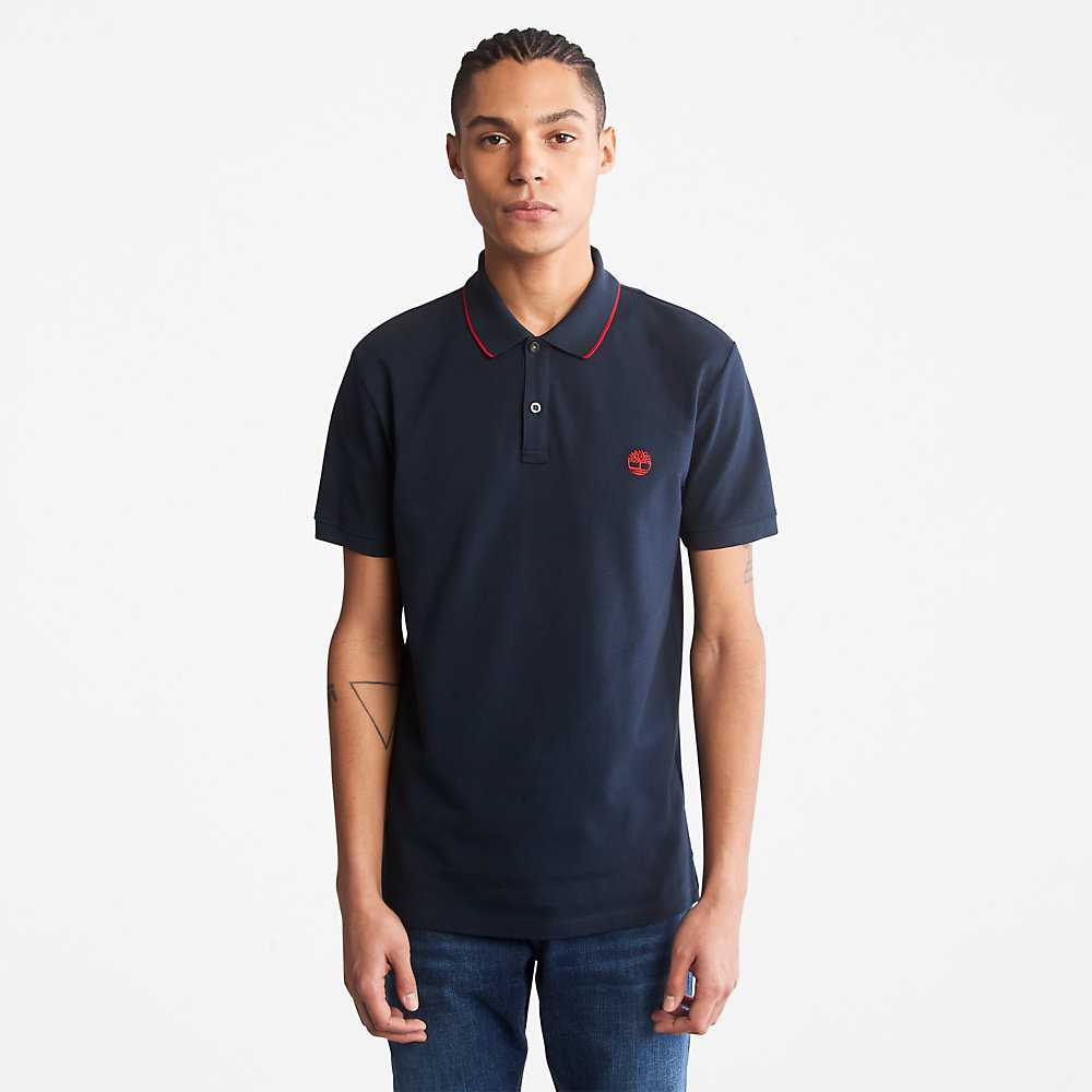 Navy Men\'s Timberland Millers River Polo Shirts | Israel-6304927