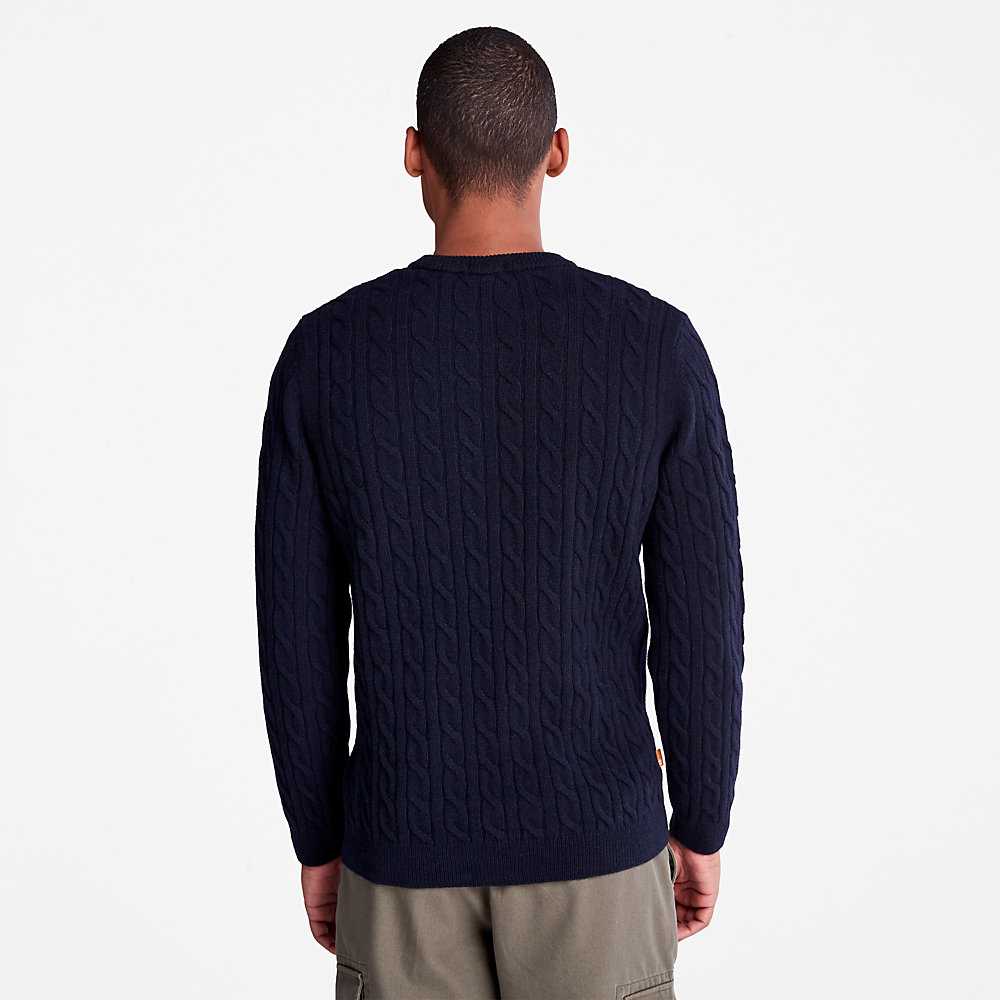 Navy Men's Timberland Phillips Brook Sweaters | Israel-4865302