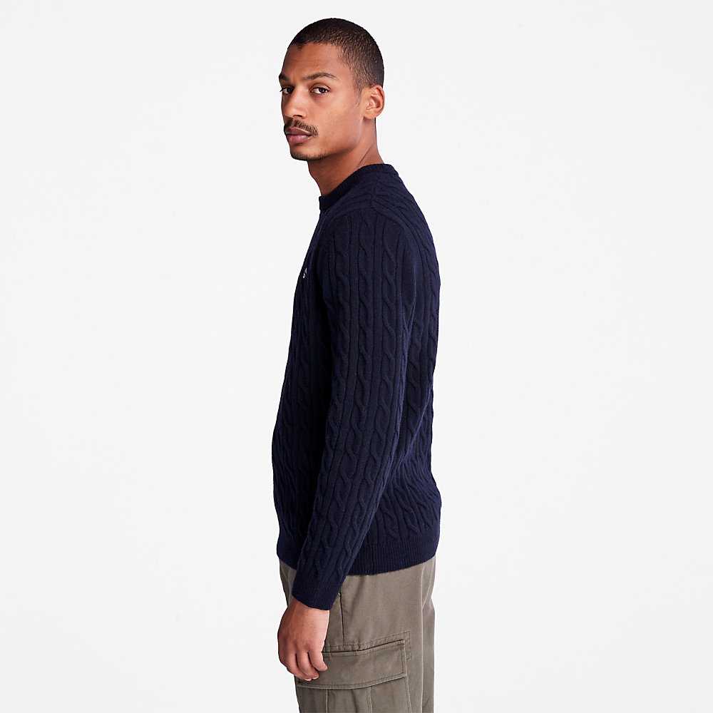 Navy Men's Timberland Phillips Brook Sweaters | Israel-4865302