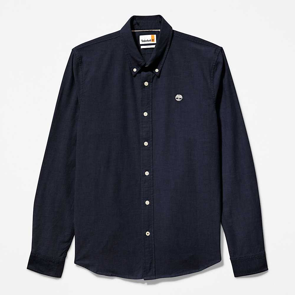 Navy Men's Timberland Pleasant River Shirts | Israel-2805613