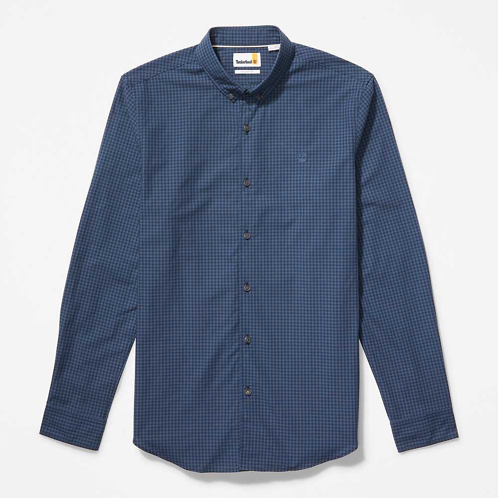 Navy Men's Timberland Suncook River Shirts | Israel-1386274