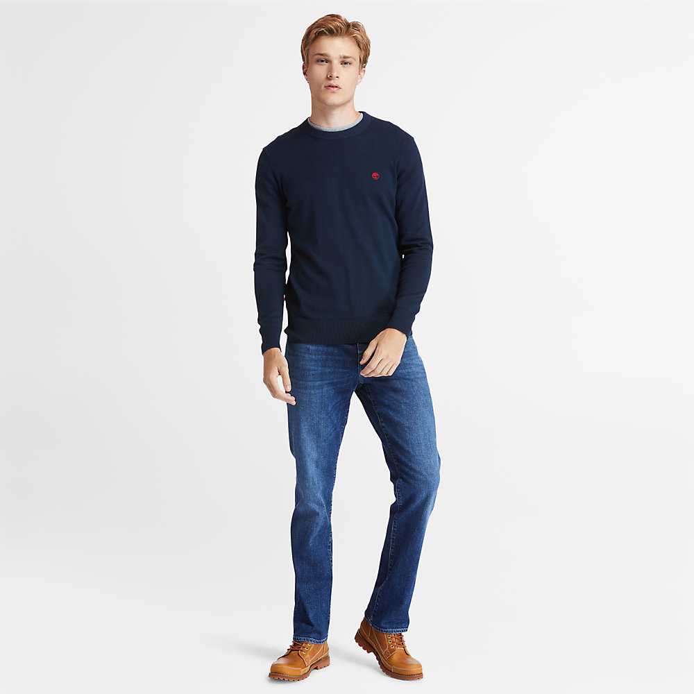 Navy Men's Timberland Williams River Sweaters | Israel-0697231